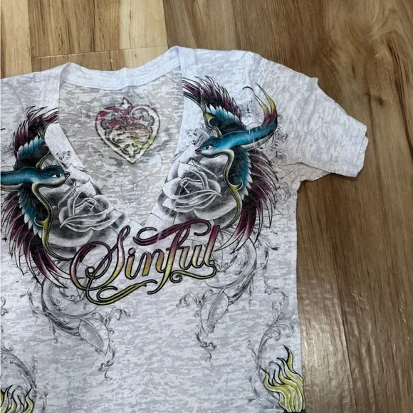 Sinful Graphic Tee - Gray - Picture 3 of 5